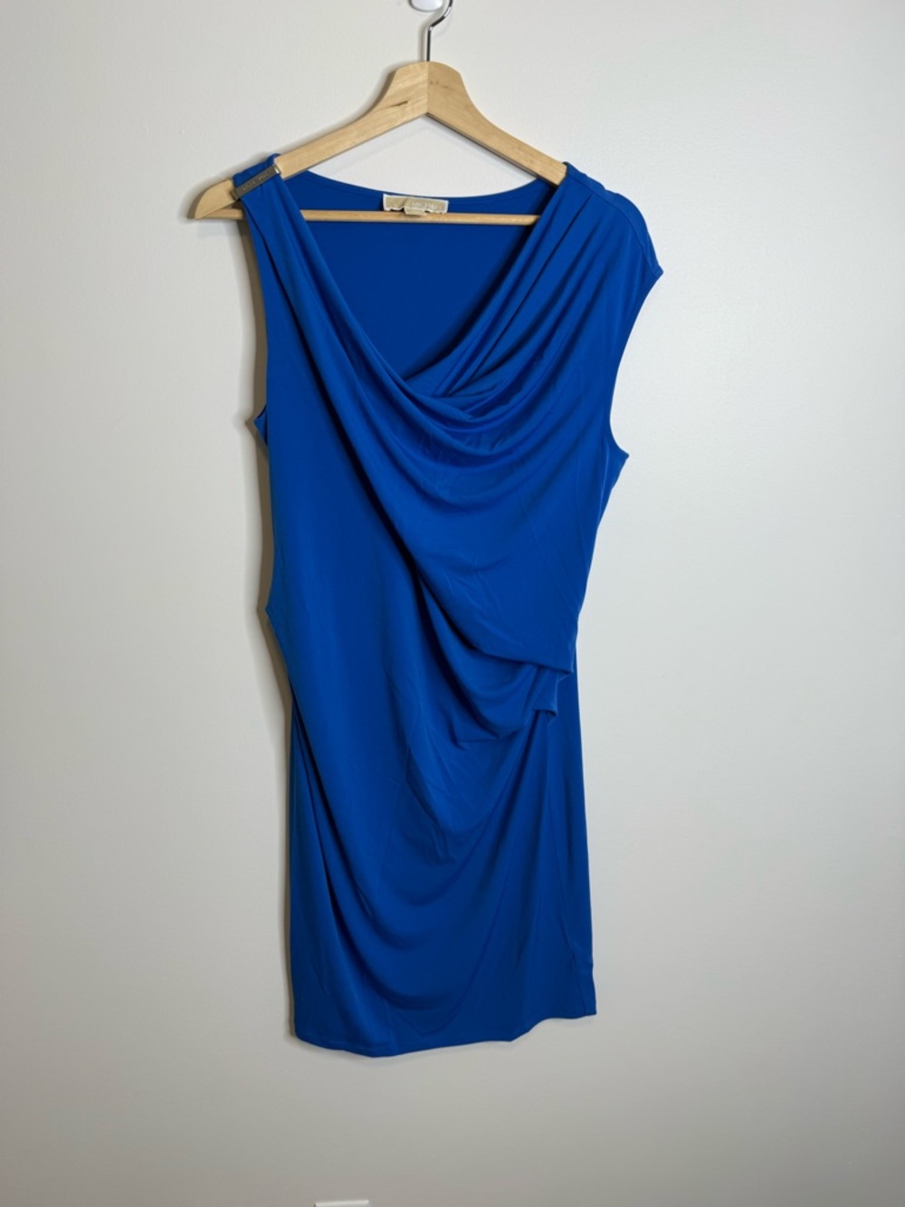 Michael Kors Royal Blue Draped Midi Dress